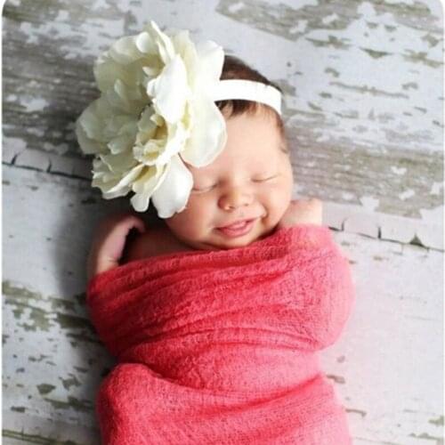 8 Colors Kids Peony Flowers Headband Girls Floral Headband Newborn Hair Bow Weave Headwear Hair Band Accessories