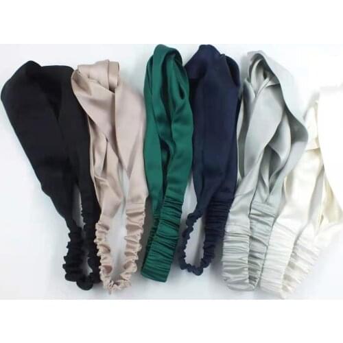 Good Quality Silk Headband Headwrap Headwear Women Hair Accessories Fashion Cross Band Stylish Stretchy Elastic Adjustable