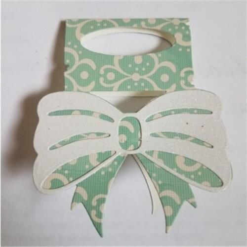 2pc bag topper present card bowknot metal die decoration for scrapbook punching card cutting DIY process edge cutting