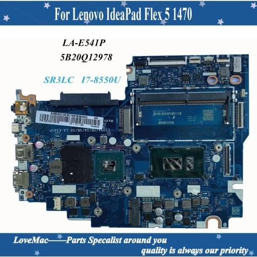 High quality FRU 5B20Q12978 for Lenovo IdeaPad Flex 5 1470 Laptop Motherboard LA-E541P SR3LC I7-8550U DDR4 940MX 100% tested