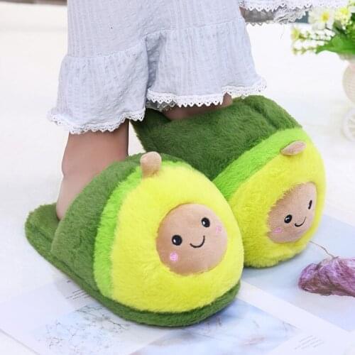 Ladies Winter and Spring Warm Shoes Fashion Hot Cute Women Indoor Cute Slippers Avocado Household Floor Soft Striped Slippers