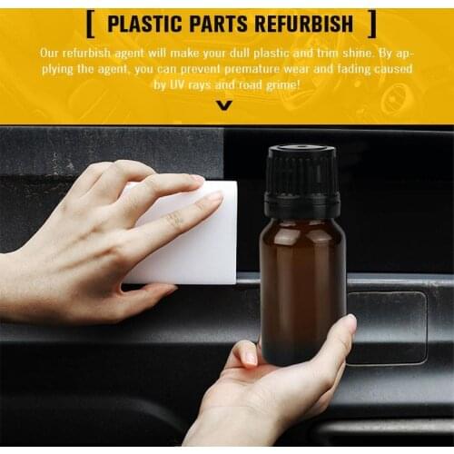 10ml Plastic Parts Refurbish Agent Car Paint Care Polish Hydrophobic Interior Plastic Parts Wax Retreading Agent Car Cleaner