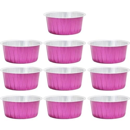 10pcs Round Aluminum Wax Bean Melting Bowls Hair Removing Wax Bowls Rose Red