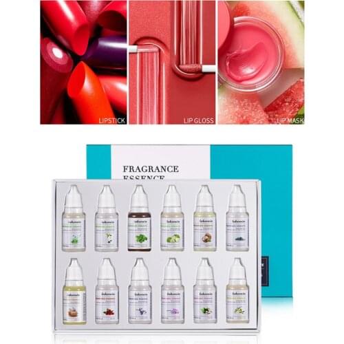 12pcs/set 120ml Lip Gloss Flavoring Essence Base Lipstick Colorant For DIY Lip Gloss Plant/fruit Flavor Essence Lip Gloss Base