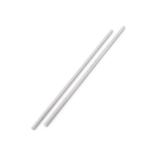 2 Pcs 5mm x 200mm HSS Grooving Tool Round Turning Lathe Bars Silver Gray