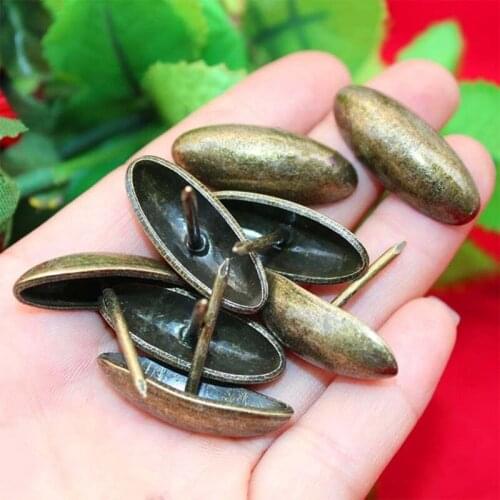 Iron Door Nail Antique Jewelry Case Box Sofa Decorative Tack Stud Pushpin Furniture Olive Head Nail,Bronze Tone,30*12mm,20Pcs