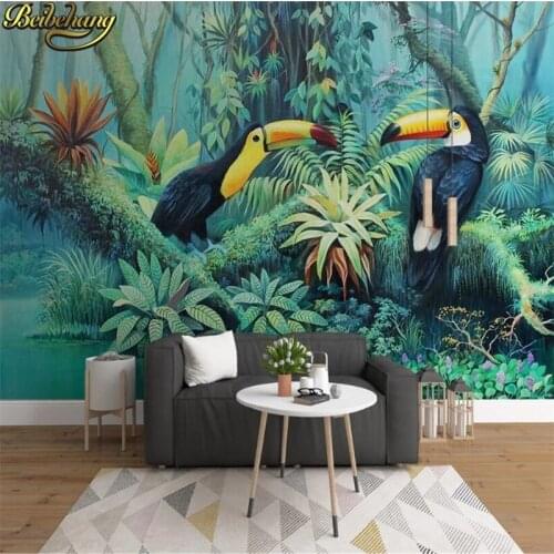 Beibehang Custom 3d wallpaper mural modern Tropical rain forest plant TV background wall paper papel de parede 3d living room