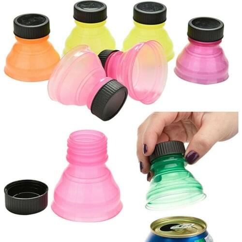 New 6pcs Bottle Top Lid Soda Saver Pop Beer Beverage Can Cap Top Cover Protector Wine Bottle Stopper Drink Bottle Lid Drinkware