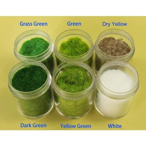 60g/120g Mixed Six Colors 3mm Grass Powder Flock Adhesive Nylon Grass Powder Model Building Material CFA5