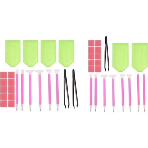 DIY Diamond Painting Accessories 5D Cross Stitch Embroidery Pen Diamond Painting Tools Set Mosaic Glue Pen Kit Tweezers