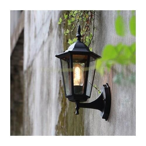 American Creative LED Wall lamp Outdoor Waterproof Garden Light Fixtures Metal Glass Wall Lights Edison Wall Sconce Lighting