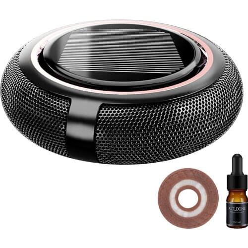 Out Purification Free Standing 2 Modes Car Air Freshener Solar Powered Essential Oil Diffuser Frosted Zinc Alloy Round