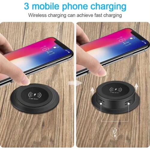 Qi Wireless Charger Built in Desktop Furniture Embedded Table Fast Wireless Charger For iPhone 8 XS Max 11pro Samsung S8 S9