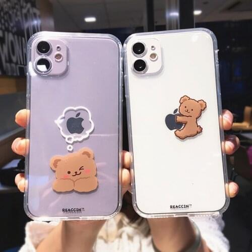 Cute Cartoon Animal Pattern Phone Case for Apple iPhone 7 8 Plus X XS Max XR 12 Mini 11 Pro Max Clear Soft TPU Back Cover Shell