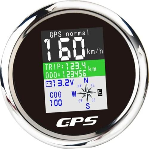 Digital LCD GPS Speedometer (Knots MPH Km/h) , Odometer Gauge for Motorcycle, Car, Truck- Waterproof & Anti-fogging