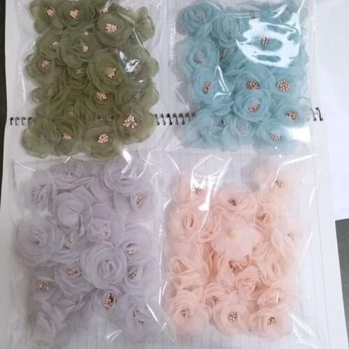 20pcs/lot flowers patches for clothing DIY sew on floral parches Embroidery flower applique for wedding dresses hat bags