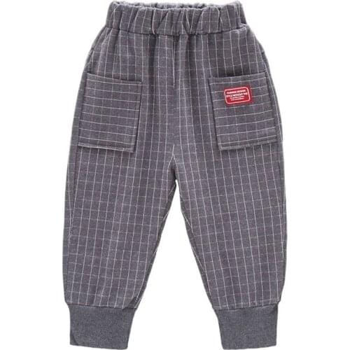 Spring Autumn Children Pants Long Pants Trousers 2021 New Casual Lattice Haren Warm Pants Baby 2-6y Kids Boys Girls Sports Pant