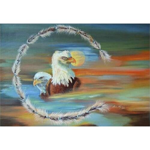 DIY handmade diamond Embroidery Eagle Head cross stitch kit Full square round feather Drill 5D DIY Diamond mosaic rhinestones