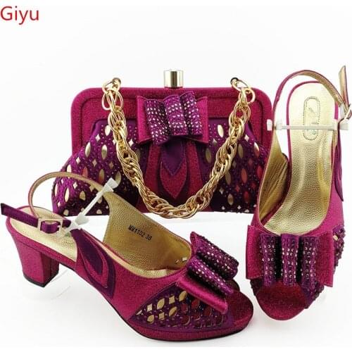 Doershow Matching Shoes and Bags Italian In Women Nigerian Party Shoe and Bag Sets Women Shoes and Bag Set Italy SGO1-17