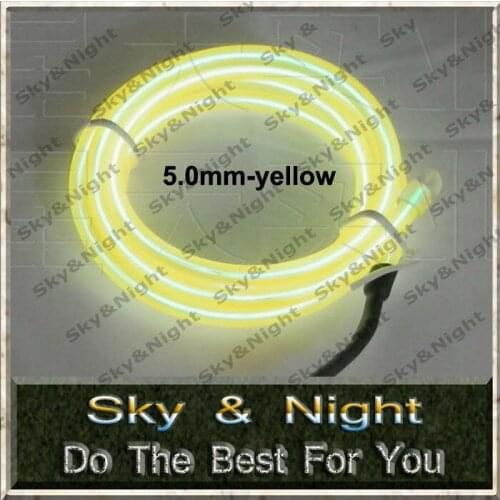 EL wire-orange 5.0mm thinkness neon lights 50M +220v inverter+free shipping- high brightness el wire