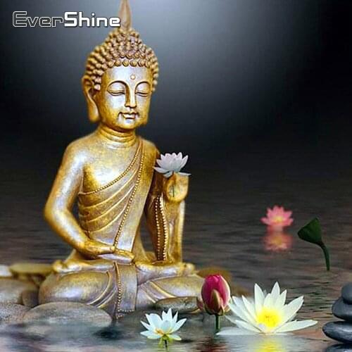 Evershine 5D Diamond Painting Full Drill Square Religion Diamond Embroidery Sale Icon Rhinestones Pictures Diamond Mosaic Buddha
