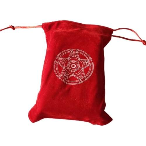 Pendulum Divination Tablecloth Card Pad Board Game Card Storage Pouch Card Drawstring Package Flannel Velvet Storage Bag