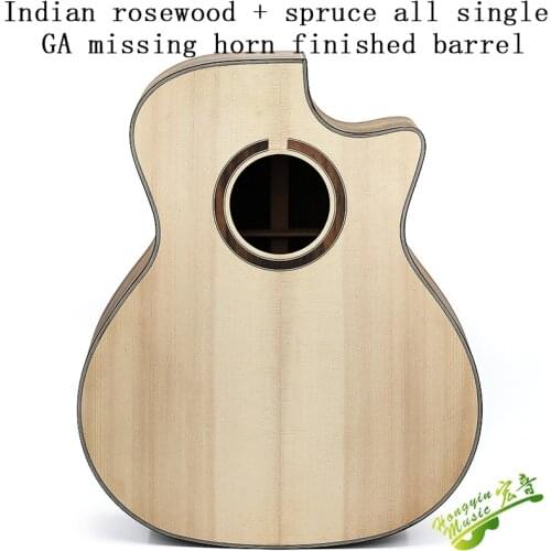 Folk guitar GA missing corners all single finished barrel Rose wood back spruce veneer DIY guitar making material