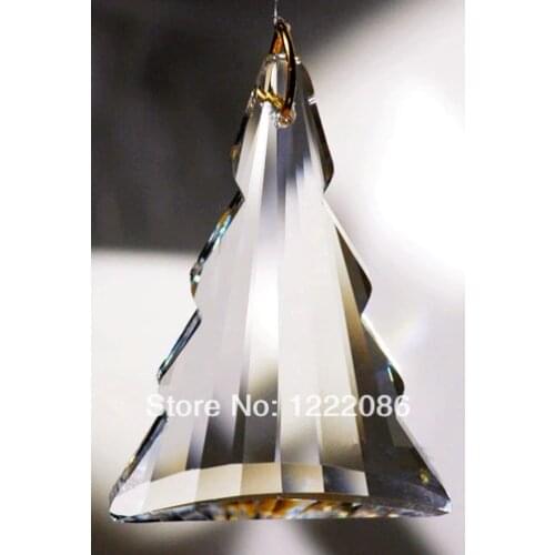 Crystal christmas tree ornament 40pcs/lot 76mm suncatcher prism pendant