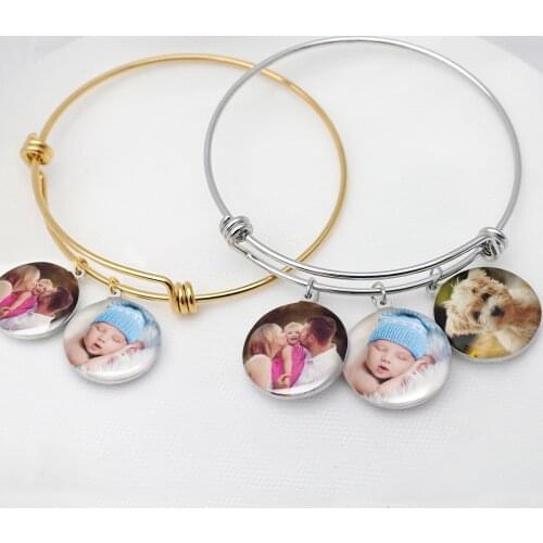 Personalized Bracelet,Custom Picture Bracelet,Photo Charm Bracelet,Photo Bangle,Memory Bracelet with Picture,Gift for Her