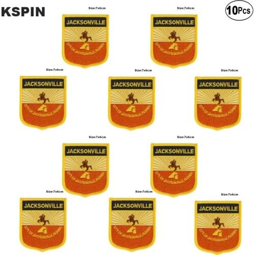 Jacksonville Flag Embroidery Patches Iron on Saw on Transfer patches Sewing Applications for Clothes in Home&Garden