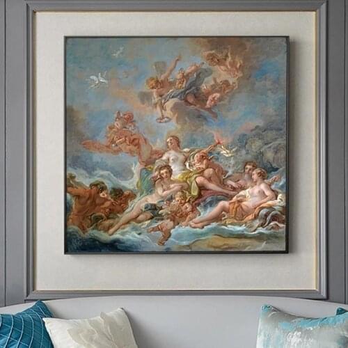 Francois Boucher The Triumph of Venus Art Canvas Print Painting Famous Wall Picture Artwork Living Room Home Decoration Poster