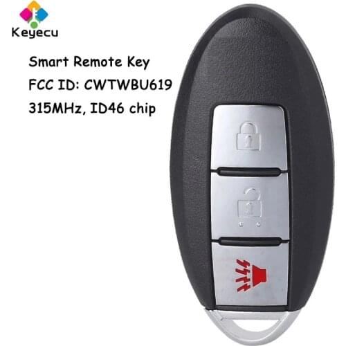 KEYECU Smart Remote Car Key With 3 Buttons 315MHz ID46 Chip - FOB for Infiniti FX35 FX45 2005 2006 2007 2008 FCC ID: CWTWBU619