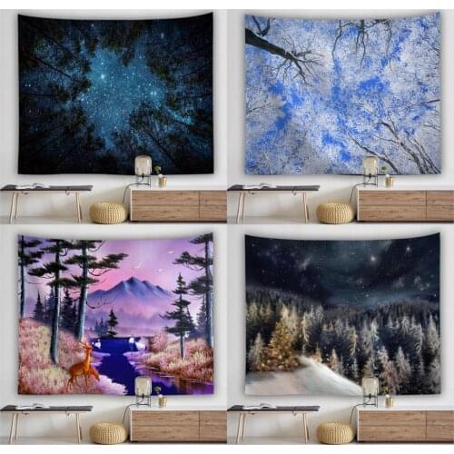 Beautiful Natural Forest Printed Large Wall Tapestry Cheap Hippie Wall Hanging Bohemian Wall Tapestries Mandala Wall Art Decor