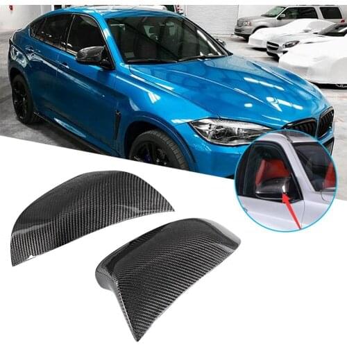 Side View Mirror Cover Car Carbon Fiber Rearview Mirror Cover Replacement for BMW All New F15 X5 & F16 X6 for BMW X4 F26 X3 E83