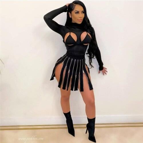 Skirts 2021 Sexy High Waist Black Gothic Mini Skirts Night Club wear Party Women Skirts Jupe Femme Skirts
