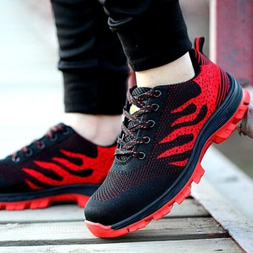 Mens Breathable Toe Cap Safety Shoes Men Outdoor Anti-slip Steel Puncture Proof Construction Safety Boots Work Shoes X3-23