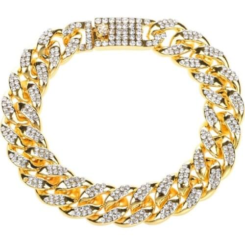 New Fashion Chunky Metal Chain Anklet For Women Men Rhinestone Gold Silver Color Cuban Foot Bracelet Punk Hip Hop Rock Jewelry