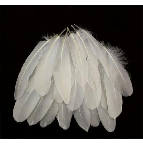 Charming White Beautiful Large Goose Feathers Wedding Hat Hair Decor USQ 50pcs