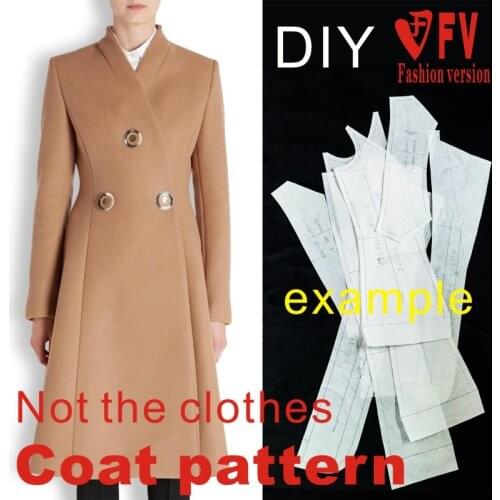 Clothing DIY pattern womens double-breasted coat coat pattern sewing drawing BFY-111