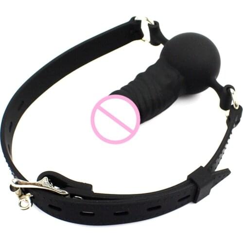Full Silicone Open Mouth Gag BDSM Bondage Restraints Ball Gags Oral Fixation Sex Toy For Couple Adult Game