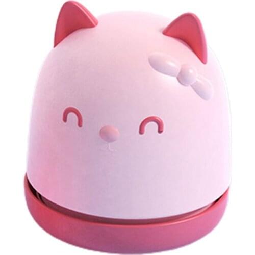 Portable Cute Cat Mini Desk Vacuum Cleaner for Desktop Keyboard Cleaner Computer Brush Dust Collect Robot Sweep Cleaning