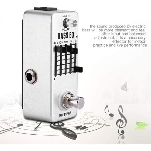 Rowin Lef-317B Bass Eq Equalizer Guitar Effect Pedal 5-Band Pedal Aluminum Alloy Body True Bypass Guitar Accessories