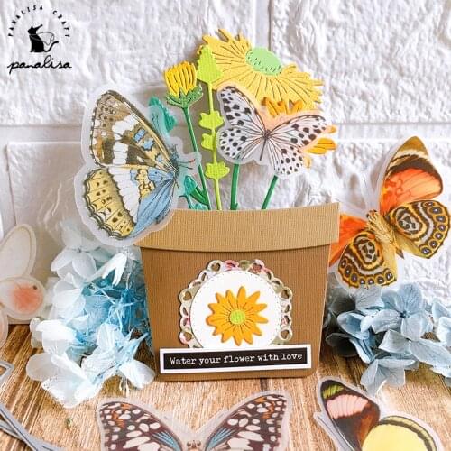 Panalisacraft 3D box flowerpot Metal Cutting Dies Stencils for DIY Scrapbooking/photo album Decorative Embossing DIY Paper Cards