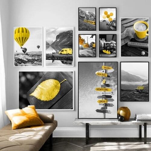 Modern Home Decor Landscape Picture Wall Art Canvas Painting Europe City Yellow Retro Decor Poster And Print For Living Room