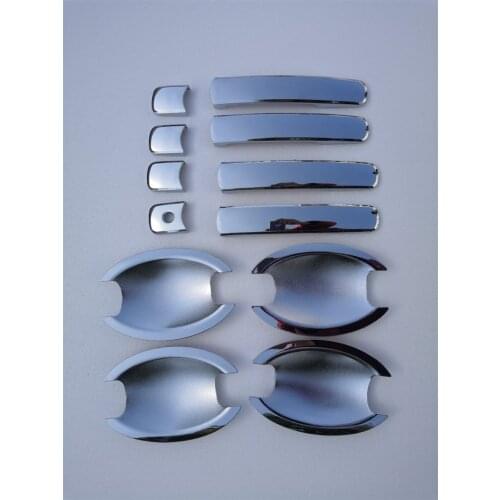 Car Styling ABS Chrome Carbon fiber car Door Handle Covers trim Door bowl Fit for Nissan X-Trail X trail T31 2008 - 2013