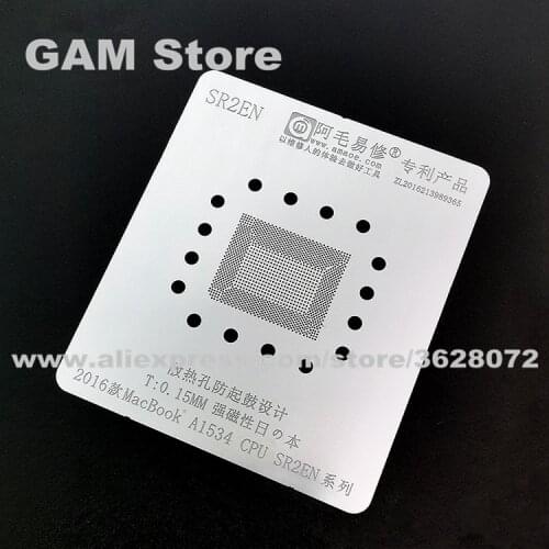 For MacBook 2016 A1534 SR2EN CPU BGA Stencil Reballing IC Pin Solder Tin Plant Net Heat Template 0.15mm Thickness Anti Drum-up