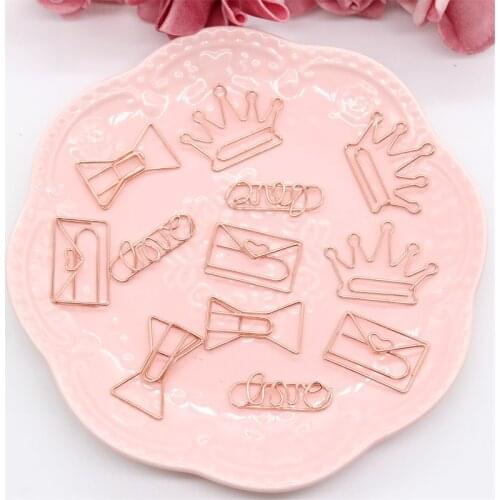 KSCRAFT 20pcs Mixed Love Rosegold Clips for DIY Scrapbooking Planner Craft