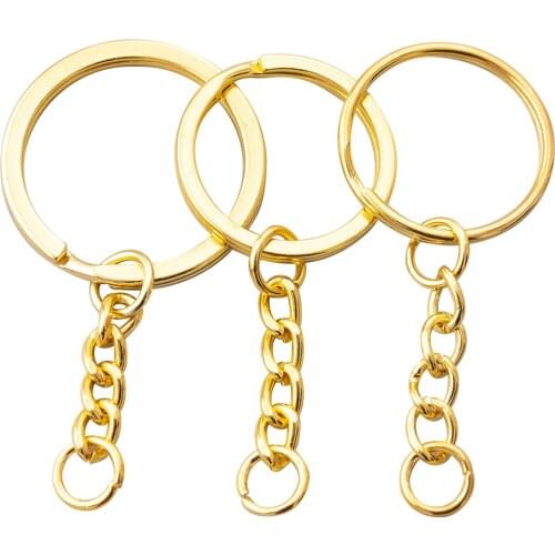 20pcs/lot Gold Keychain Key ring Hang with Single Ring for jewelry Wholesale