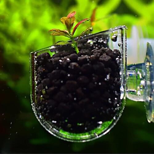 2021 New Creative Aquarium Fish Tank Glass Plant Cup Red Worm Feeding Container Holder Aquarium Decoration Suction Cup Design