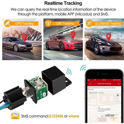 Latest MV720 Relay GPS Tracker Car GPS GSM Locator Tracking Remote Control Anti-theft Monitoring Cut Oil Power Mini Car Tracker